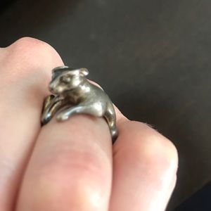 3D Silver Cat 🐱 Ring